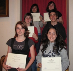 Categoría A, de abaixo a arriba: Cristina Ramírez e Anna Candel (1º), Nuria Rus e Sergi Sáez (2º)e Cristina Herrero e Helena López (3º).