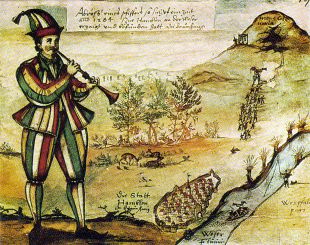 Acuarela de 1592, no mercado de Hameln