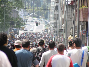 No sector naval rexístranse gran número de prexubilacións. Na imaxe, unha manifestación da folga do metal no mes de maio pasado / Imaxe: CIG